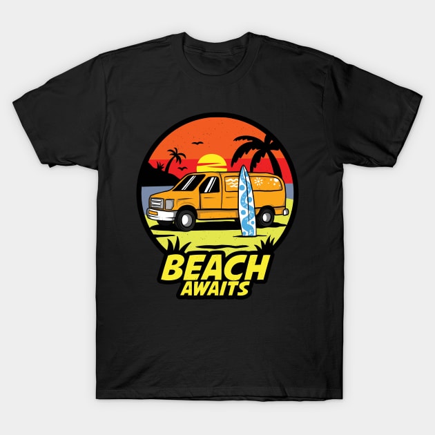 Beach Awaits T-Shirt by sandiakmar